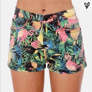 Lulus Insight Tropical Denim shorts